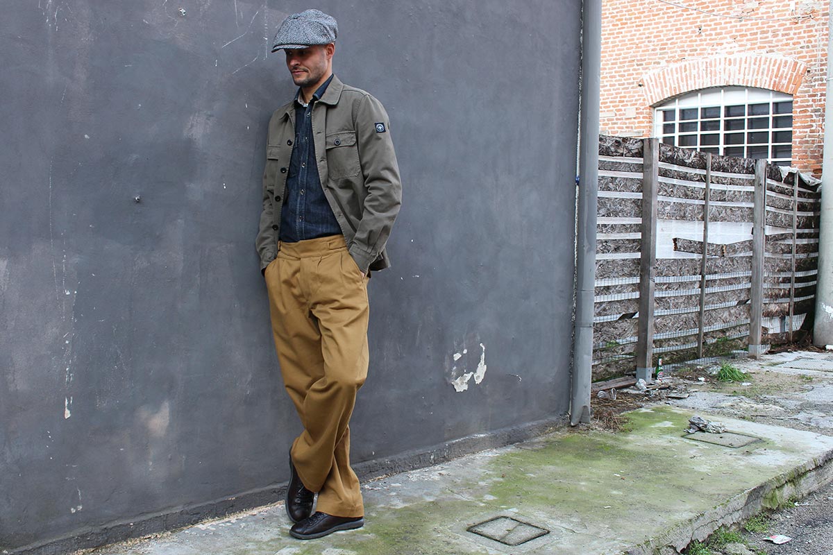 Lindy Hop vintage aviation men pants Lindy hop. Pantalone uomo vintage stile aviatore - Gurkha pants con cinturino ad anelli - gurkha trousers