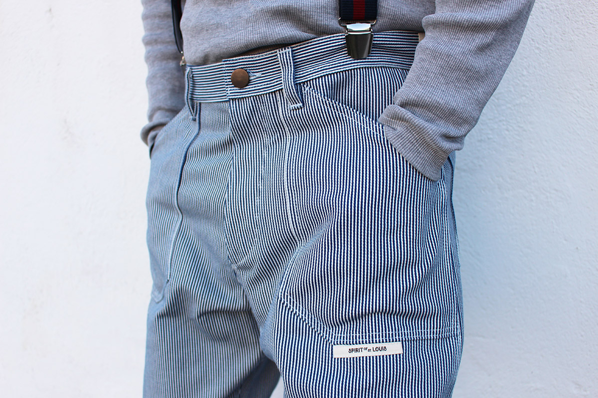 Iceman: pantaloni uomo vintage a righe 1930s