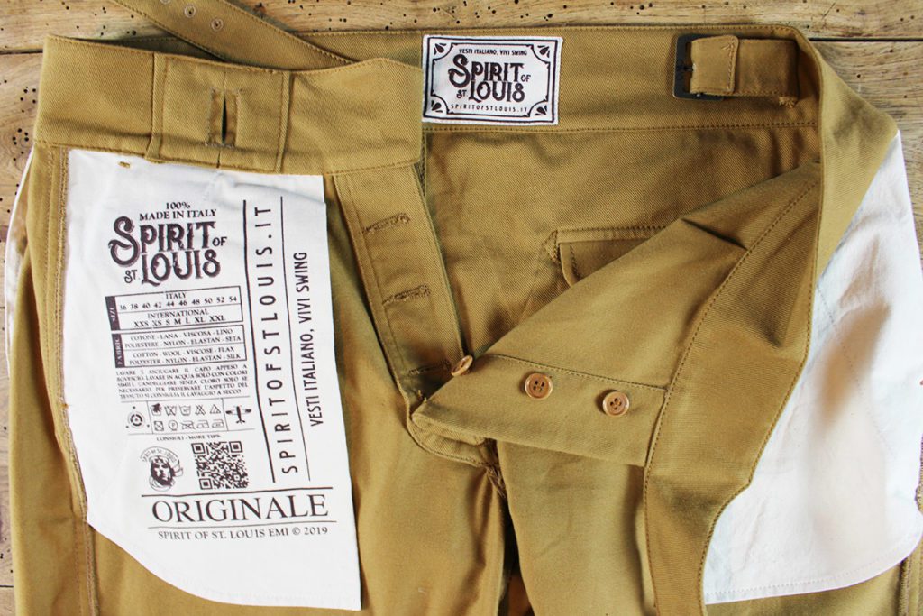 Lindy hop pantalone uomo Spirit of St. Louis - sacchi tasca robusti anti foratura - gurkha trousers