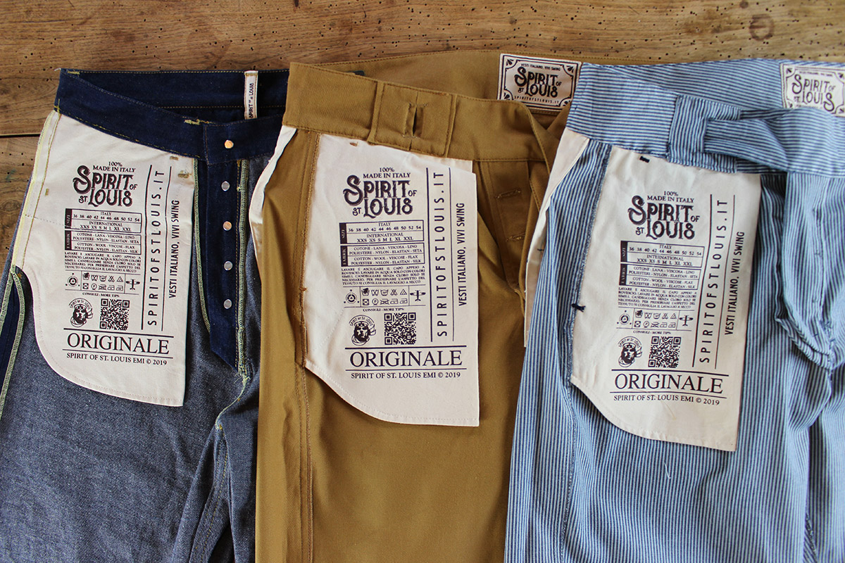 Interno sacchi tasca robusti e anti foratura Pantaloni vintage uomo Spirit of St. Louis