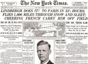 New York Times Lindbergh a Parigi