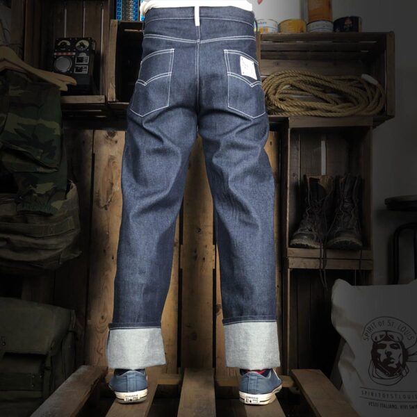 Cinque tasche blue jeans 1950s vintage fatto a mano in Italia da Spirit of St. Louis