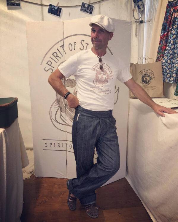 Lindy Hop gurkha pants by Spirit of St. Louis indossato da un cliente durante il Summer Jamboree 2022 a Senigallia (Italia)
