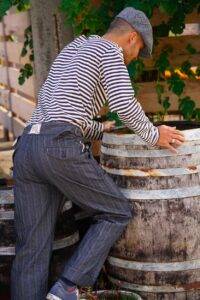 Lindy hop - pantalone gurkha di Spirit of St. Louis dal tocco militare - pantalone aviazione inglese 1944 - blu misto lino