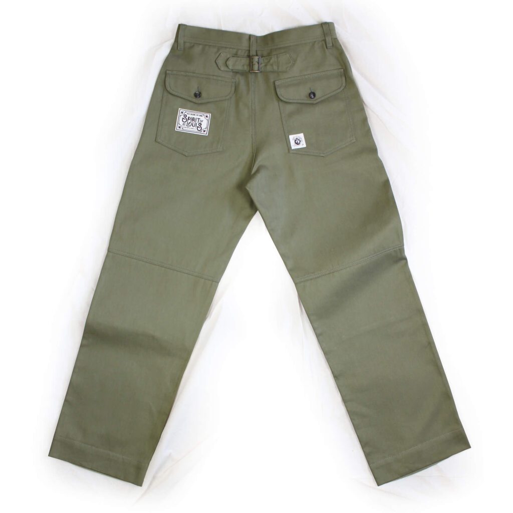 Rough, pantalone da lavoro in stile vintage americano, verde militare in cotone 100% - Spirit of St. Louis