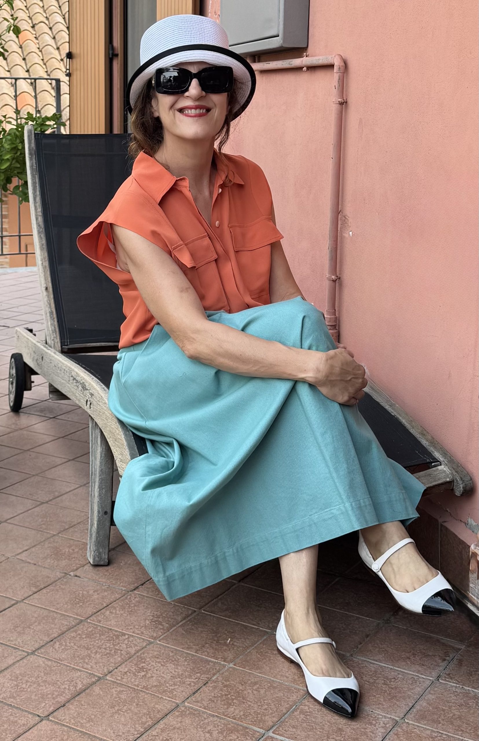 Gonna midi strutturata azzurro acqua marina by Spirit of St. Louis Italia