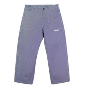 Vintage workwear: Iceman pantaloni da lavoro retrò in cotone a righe bianche e blu