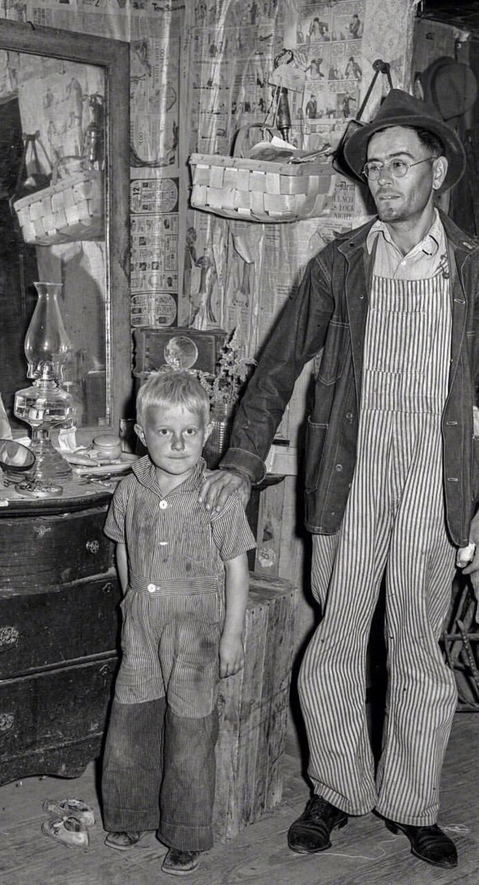 Pantaloni stile work vintage in cotone a righe