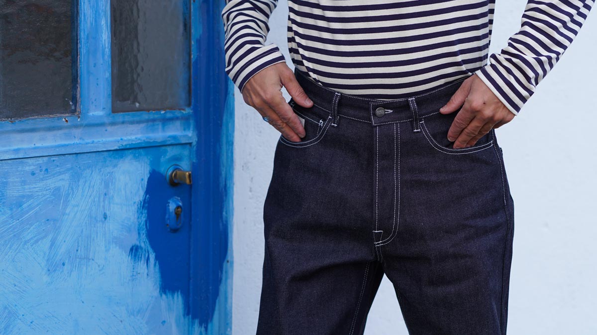 Blue jeans cinque tasche vintage in denim giapponese 16 once stile anni ’50 fatto a mano by Spirit of St. Louis