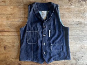 gilet in denim foderato con cotone camicia mille righe Spirit of St. Louis