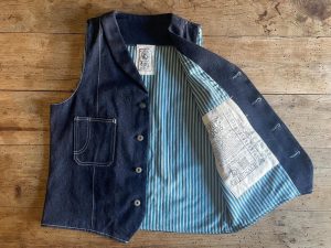 gilet in denim foderato con cotone camicia mille righe Spirit of St. Louis